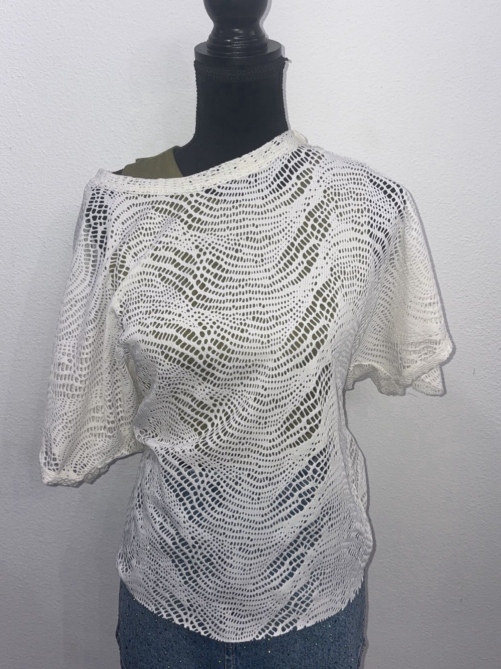 Daytrip White Crochet Short Sleeve Top